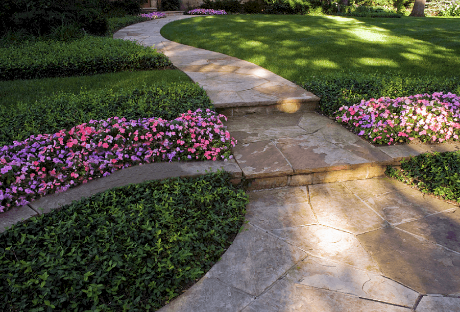 flagstone walkway and flagstone steps