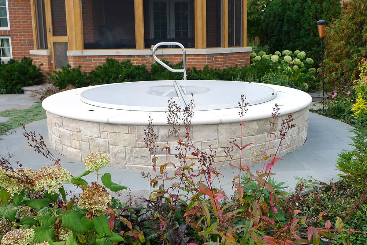 Raised Spa with Lannon Stone Veneer