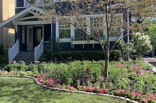 front-entry-planting-bed mixed perennial bed front yard chicago