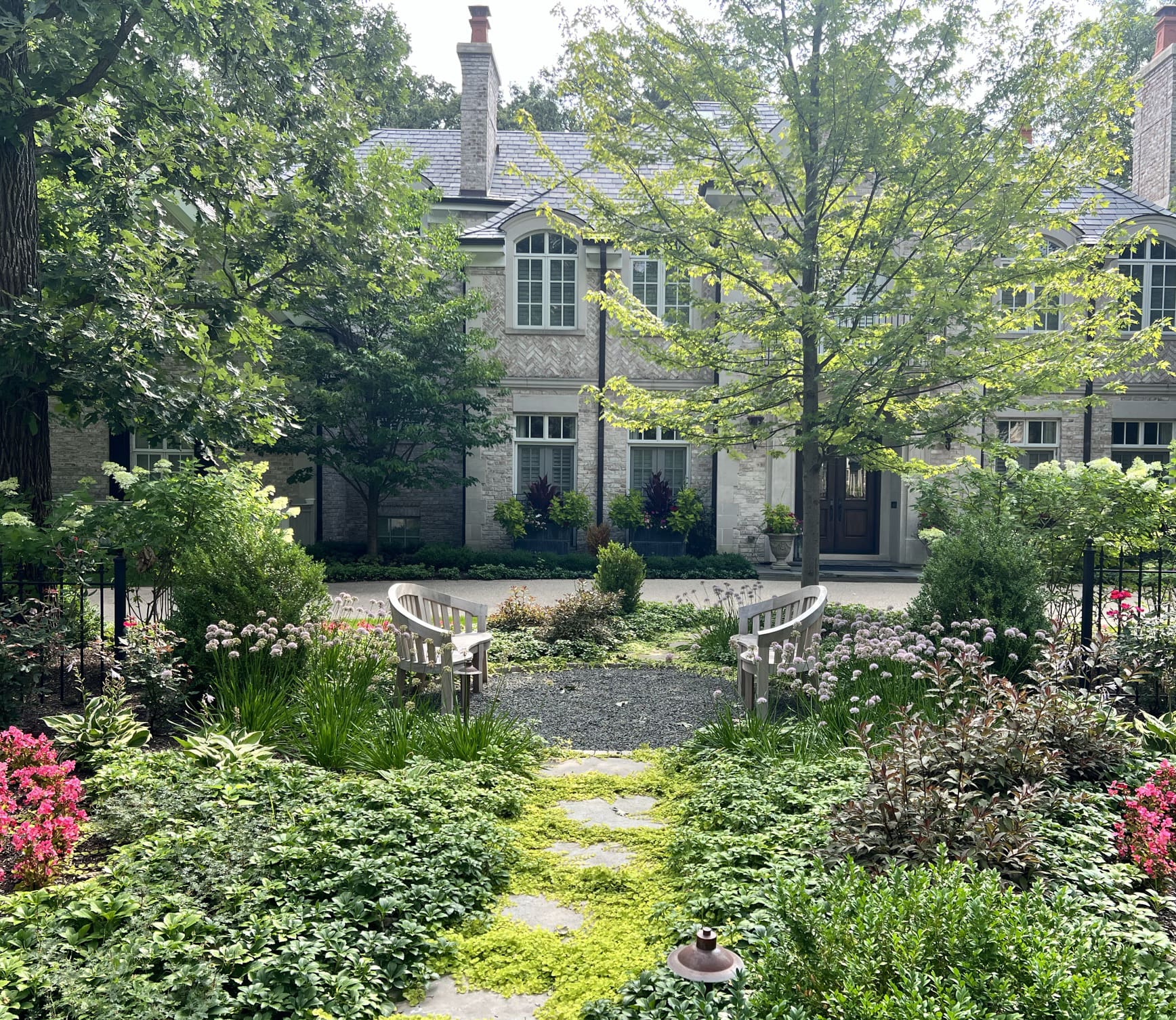 front steppers in lush border